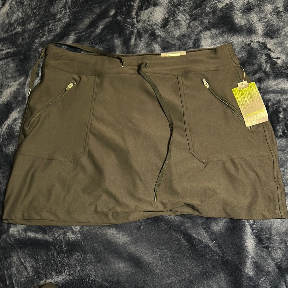 Black Skort with Zipper Pockets